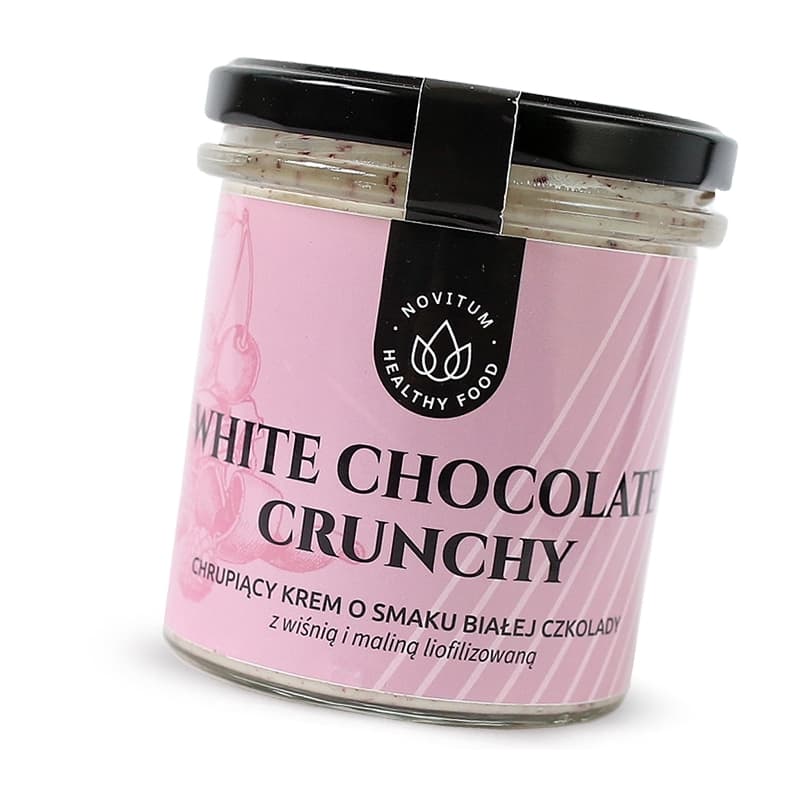 Chrupiący Krem o Smaku Białej Czekolady z Maliną i Wiśnią White Chocolate Crunchy Keto
